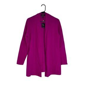 Carter Club Women's Large Bright Purple Cashmere Open Front Cardigan Sweater